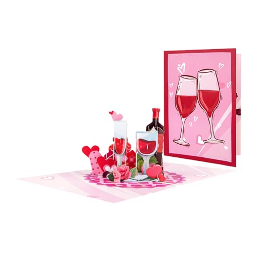 GMBYLBY 3D Valentines Day Card 6x8inch 3D Valentines Grußkarte Mit Umschlag Für Ehemann Frau Männer Frauen Paar Und Liebhaber von GMBYLBY