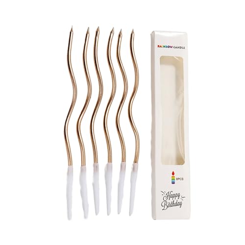 GMBYLBY 6PCs Attraktive Gebogene Goldene Kuchenkerze Für Einzigartige Geburtstags Und Feier Kuchendekorationszubehör GMBYLBY 6PCs Attraktive Gebogene Goldene Kuchenkerze Für Einzigartige Geburtstags Und Feier Kuchendekorationszubehör von GMBYLBY