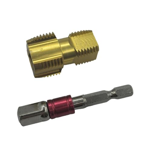 GMBYLBY Elektrischer Bohrer, kompatibles Doppelkopf-Rohrgewindewerkzeug für 1,27 cm (1/2 Zoll) 1,9 cm Wasser-Innengewindeöffner von GMBYLBY