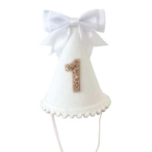 GMBYLBY Hübscher Stoffhut für Baby-Geburtstage mit Schleifen-Detail, Partyzubehör, Rollenspiel-Requisiten, Geburtstagshut, leicht von GMBYLBY