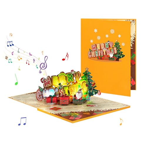 GMBYLBY Innovative 3D Weihnachtskarte Einzigartige 3D Popup Musik Weihnachtsgrußpapierkarte Für Freund Und Familie. von GMBYLBY