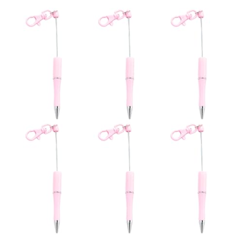 GMBYLBY Kugelschreiber mit Schlüsselanhänger, glattes Schreiben, 1,0 mm, Perlen, Büro, Schule, 6 Stück von GMBYLBY