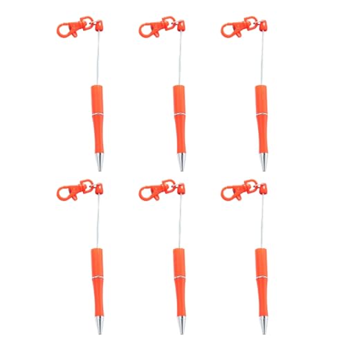 GMBYLBY Kugelschreiber mit Schlüsselanhänger, glattes Schreiben, 1,0 mm, Perlen, Büro, Schule, 6 Stück von GMBYLBY