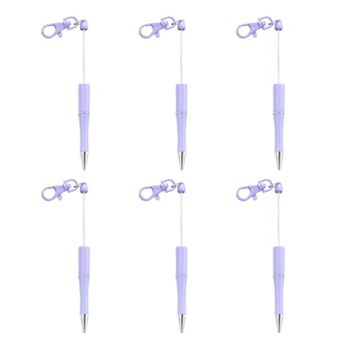 GMBYLBY Kugelschreiber mit Schlüsselanhänger, glattes Schreiben, 1,0 mm, Perlen, Büro, Schule, 6 Stück von GMBYLBY