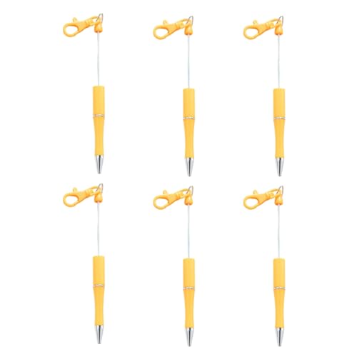 GMBYLBY Kugelschreiber mit Schlüsselanhänger, glattes Schreiben, 1,0 mm, Perlen, Büro, Schule, 6 Stück von GMBYLBY