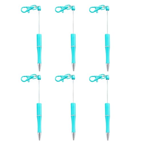 GMBYLBY Kugelschreiber mit Schlüsselanhänger, glattes Schreiben, 1,0 mm, Perlen, Büro, Schule, 6 Stück von GMBYLBY