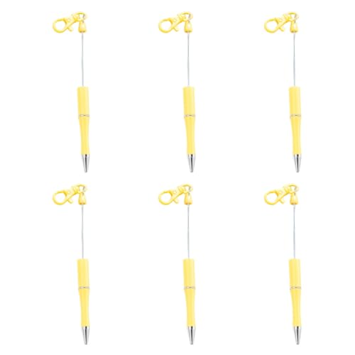 GMBYLBY Kugelschreiber mit Schlüsselanhänger, glattes Schreiben, 1,0 mm, Perlen, Büro, Schule, 6 Stück von GMBYLBY