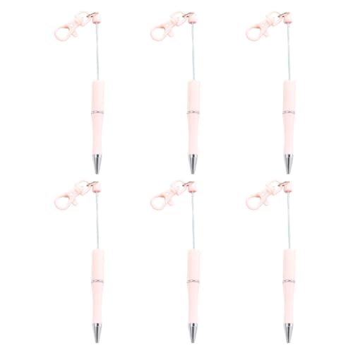 GMBYLBY Kugelschreiber mit Schlüsselanhänger, glattes Schreiben, 1,0 mm, Perlen, Büro, Schule, 6 Stück von GMBYLBY