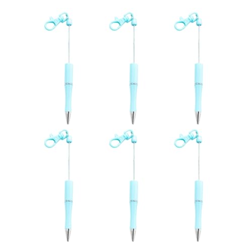GMBYLBY Kugelschreiber mit Schlüsselanhänger, glattes Schreiben, 1,0 mm, Perlen, Büro, Schule, 6 Stück von GMBYLBY