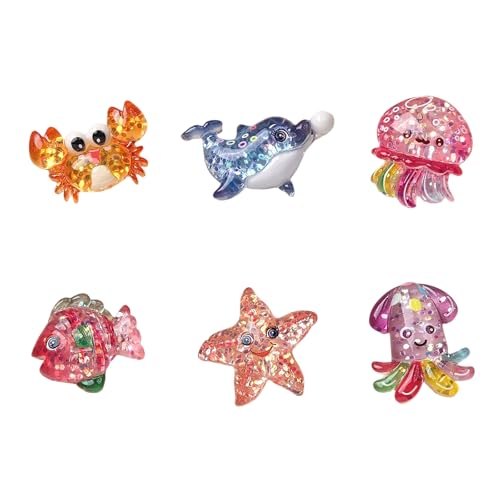 GMBYLBY Meerestier-Miniatur-Dekoration aus Kunstharz, für handgefertigte Kunst, Handwerk, Handyhülle, Bilderrahmen und Scrapbooking, 2/6 Stück von GMBYLBY