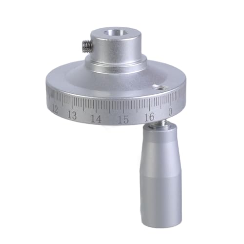 GMBYLBY Präzises silberfarbenes Finish, drehbares Fräs-Handrad, 50 mm Durchmesser, mit 6 mm/8 mm/10 mm/12 mm Innenloch für Drehmaschinen und Schleifmaschinen, Maßstab, Handrad GMBYLBY Präzises silberfarbenes Finish, drehbares Fräs-Handrad, 50 mm Durchmesser, mit 6 mm/8 mm/10 mm/12 mm Innenloch für Drehmaschinen und Schleifmaschinen, Maßstab, Handrad von GMBYLBY