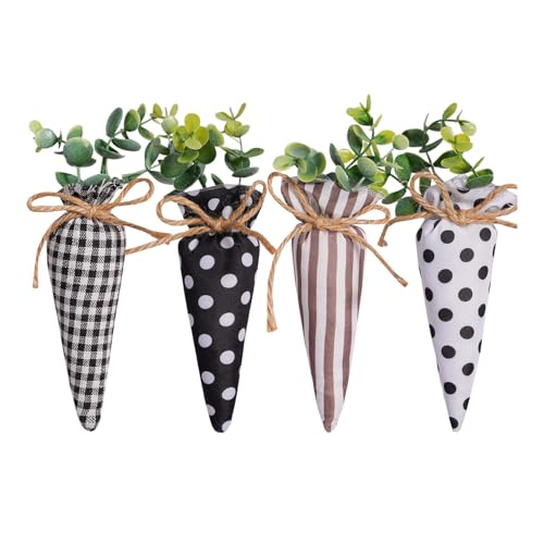 GMBYLBY Set mit 4 einzigartigen und farbenfrohen saisonalen Dekorationen, zarte Oster-Karotten-Plüschpuppen für Motto-Partys und Heim-Styling von GMBYLBY