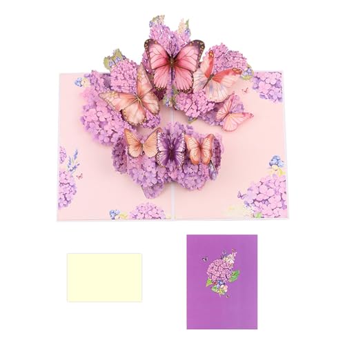 GMBYLBY Stylish 3D Popup Grußkarte Künstlerische 3D Blumen Und Schmetterlingsgrußkarte Geschenke Für Graduationen Und Feiertage von GMBYLBY