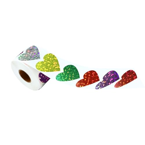 Glitzernder Stern-Aufkleber, 25 mm, selbstklebend, buntes Herz für Tagebuch, Notizbuch, selbstklebend, 500 Stück Glitzernder Stern-Aufkleber, 25 mm, selbstklebend, buntes Herz für Tagebuch, Notizbuch, selbstklebend, 500 Stück von GMBYLBY