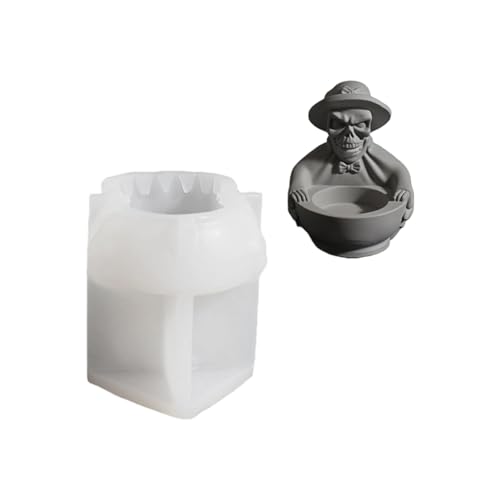 Halloween Thema Silikon Kerzenschimmel Formen Schädel Hexen Silikone Schimmel Für Kerzenständer Teelichthalter Home Dekoration Schädel Silikonformen Für Epoxidharz von GMBYLBY