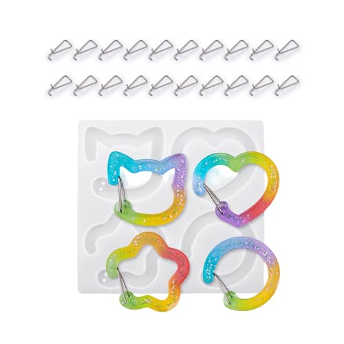 Handgefertigte Formen zur Schmuckherstellung aus Kunstharz, Katzenform, geeignet für Halsketten und Ohrringe, mit Loch, Epoxidharz, Schlüsselanhänger-Form von GMBYLBY