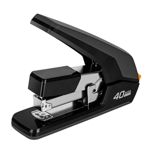 Heftgerät mit 40 Blatt Kapazität, ergonomischer Griff, arbeitssparend, Büroschreibtisch für Broschüren, Schwarz, Heftgerät Heftgerät mit 40 Blatt Kapazität, ergonomischer Griff, arbeitssparend, Büroschreibtisch für Broschüren, Schwarz, Heftgerät von GMBYLBY