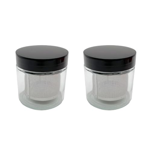 Kompaktes Schmuckglas mit Metallsieb für Perlen, Ohrringe, Edelsteine, sicherer Glasbehälter von GMBYLBY