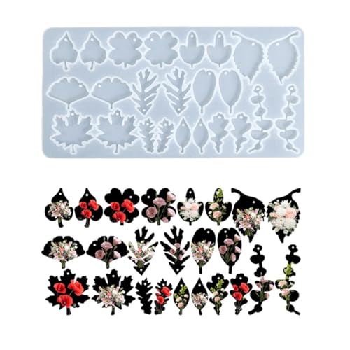 Premium-Form aus lebensmittelechtem Silikon, Blatt-Ohrring-Anhänger, stabiler Ohrschmuck für Harz-Schlüsselanhänger Premium-Form aus lebensmittelechtem Silikon, Blatt-Ohrring-Anhänger, stabiler Ohrschmuck für Harz-Schlüsselanhänger von GMBYLBY