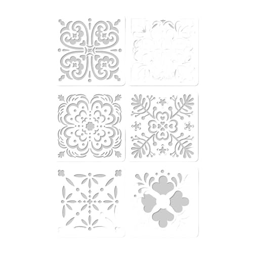 Schablonen für Scrapbooking, Wandkunst, Bastelprojekte und künstlerischen Ausdruck, ausgehöhlte Malschablonen, Tagebuch-Schablonen, 6 Stück Schablonen für Scrapbooking, Wandkunst, Bastelprojekte und künstlerischen Ausdruck, ausgehöhlte Malschablonen, Tagebuch-Schablonen, 6 Stück von GMBYLBY