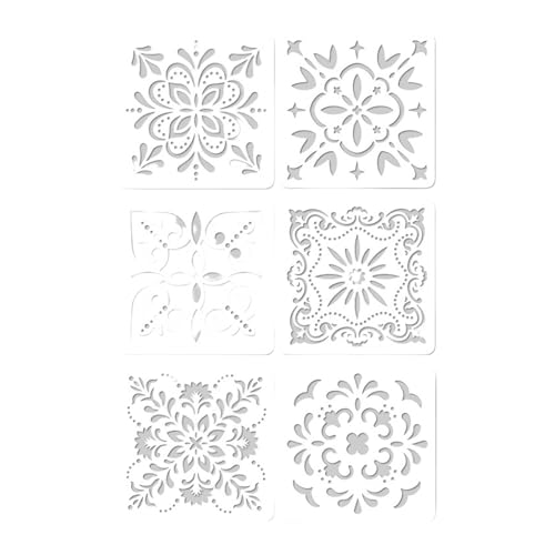 Schablonen für Scrapbooking, Wandkunst, Bastelprojekte und künstlerischen Ausdruck, ausgehöhlte Malschablonen, Tagebuch-Schablonen, 6 Stück von GMBYLBY