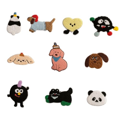 Selbstklebende Reparaturflicken mit Tiermotiven, bestickt, wiederverwendbar, für Kleidung, 10 Stück Selbstklebende Reparaturflicken mit Tiermotiven, bestickt, wiederverwendbar, für Kleidung, 10 Stück von GMBYLBY
