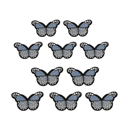 Set mit 10 Stickerei-Schmetterling-Applikationen zum Aufbügeln oder Aufnähen von Kleidung von GMBYLBY