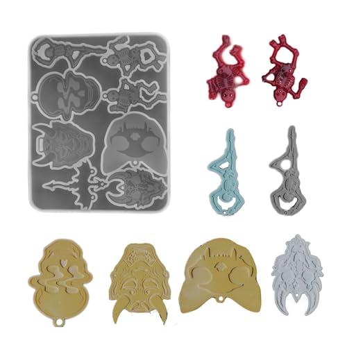 Silikonschädel Charm Silikonform Für Die Herstellung Einzigartiger Schädelanhänger Perfekt Für Schmuck Und Urlaubshandwerk Halloween Dekoration Form von GMBYLBY