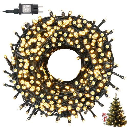 300LED Lichterkette außen, 30M Lichterkette Weihnachtsbaum innen mit 8 Leuchtmodi, Wasserdicht Strom Warmweiß Weihnachtsbeleuchtung für Garten Balkon Hochzeit Weihnachtsbaum von GMEKA