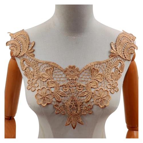 Blumen Zum AufbüGeln 1 STÜCK Wasserlösliche Spitzenstickerei Polyester Leichte Seide Gefälschte Kragen Dreidimensionale Hohl Corsage Kragen Blume DIY Kleidung(1-364-05) von GMGQJST