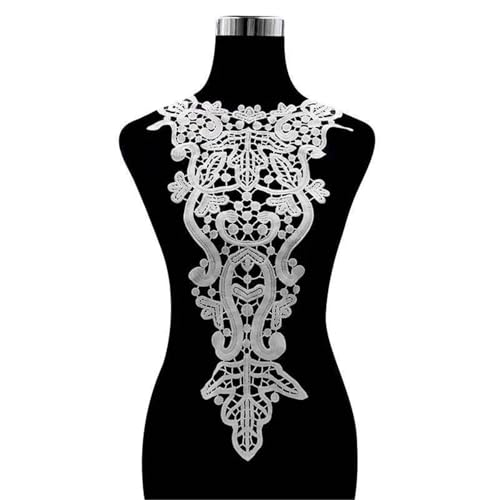 Blumen Zum AufbüGeln 1 STÜCKE Bestickte 3D-Blumen-Spitzenstickerei-Patches DIY Spitzenkragen Ausschnitt Dekorieren Hochzeitskleid Nähen Bastelbedarf(White) von GMGQJST