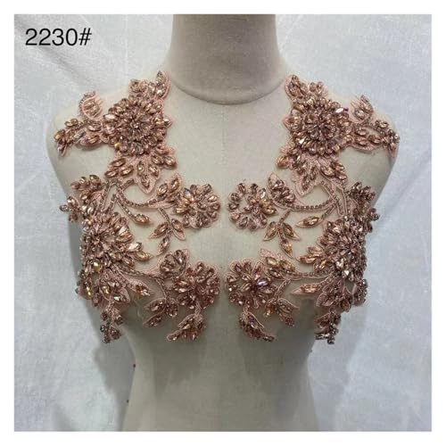 Blumen Zum AufbüGeln 1 paar Handgemachte Strass Hochzeit Patches Appliques for Kleidung Dekoration(Color 04) von GMGQJST