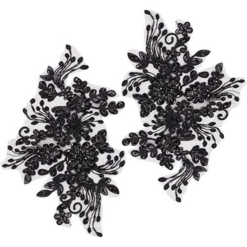 Blumen Zum AufbüGeln 2 Stück Perlenblumen Stickerei Spitzen Patches 3D Floral Schwarz Floral for Headpiece Kleidung Braut Accessoires Basteln DIY Blumen Zum AufbüGeln 2 Stück Perlenblumen Stickerei Spitzen Patches 3D Floral Schwarz Floral for Headpiece Kleidung Braut Accessoires Basteln DIY von GMGQJST