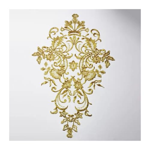 Blumen Zum AufbüGeln Kleidung Gold Pailletten Blume Patch Applique Spitze Stoff Nähen Kleid Stickerei DIY Handarbeit Patches(Fluorescent Green) von GMGQJST