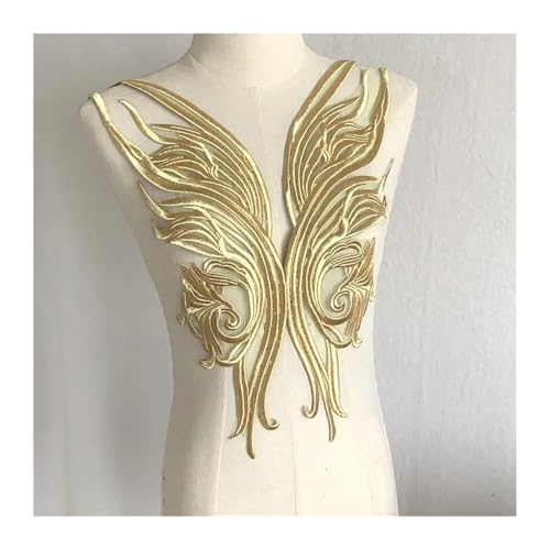 Blumen Zum AufbüGeln Kleidung Gold Pailletten Blume Patch Applique Spitze Stoff Nähen Kleid Stickerei DIY Handarbeit Patches(PEACOCK BLUE) von GMGQJST