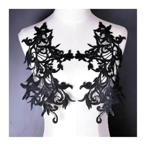 Blumen Zum AufbüGeln Weiß Schwarz Spitze Stoff Blumen Motiv Applikationen Stickerei Nähen Patch Kleid Bluse Kleidung Ornament(Color1) von GMGQJST
