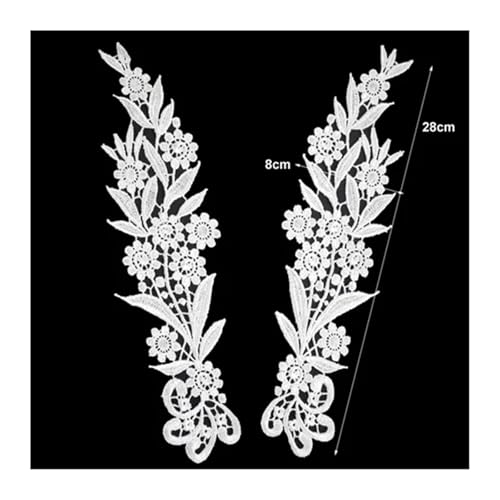 Blumen Zum AufbüGeln Weiß Schwarz Spitze Stoff Blumen Motiv Applikationen Stickerei Nähen Patch Kleid Bluse Kleidung Ornament(Color16) von GMGQJST