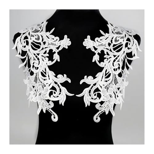 Blumen Zum AufbüGeln Weiß Schwarz Spitze Stoff Blumen Motiv Applikationen Stickerei Nähen Patch Kleid Bluse Kleidung Ornament(Color2) von GMGQJST