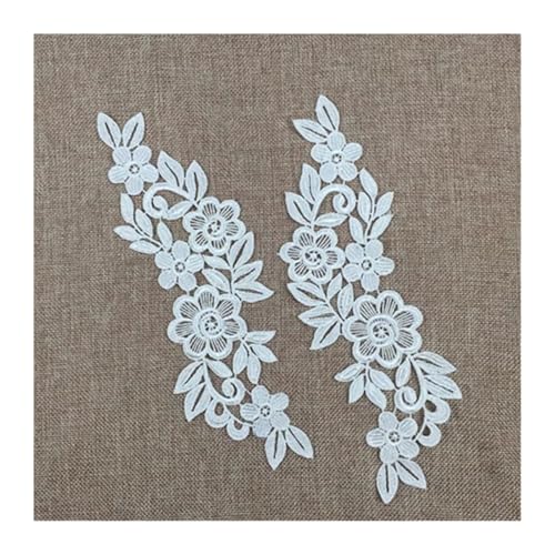 Blumen Zum AufbüGeln Weiß Schwarz Spitze Stoff Blumen Motiv Applikationen Stickerei Nähen Patch Kleid Bluse Kleidung Ornament(Color4) von GMGQJST
