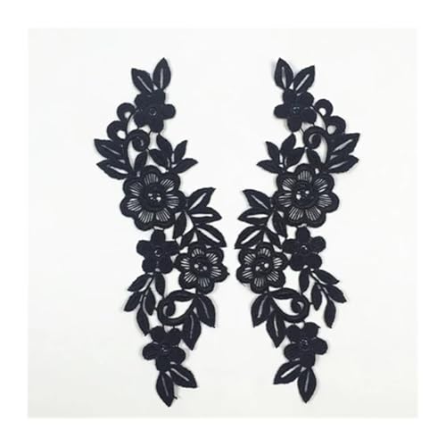 Blumen Zum AufbüGeln Weiß Schwarz Spitze Stoff Blumen Motiv Applikationen Stickerei Nähen Patch Kleid Bluse Kleidung Ornament(Color5) von GMGQJST