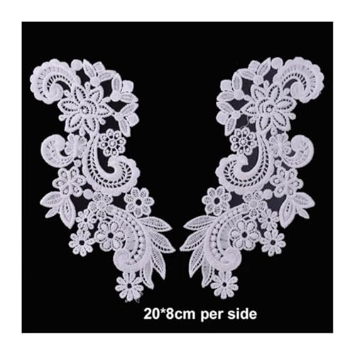 Blumen Zum AufbüGeln Weiß Schwarz Spitze Stoff Blumen Motiv Applikationen Stickerei Nähen Patch Kleid Bluse Kleidung Ornament(Color7) von GMGQJST