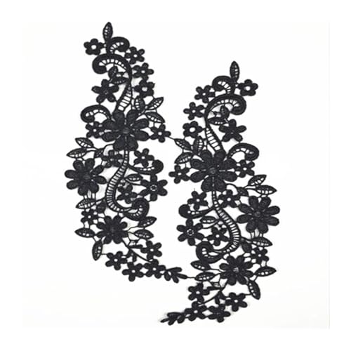 Blumen Zum AufbüGeln Weiß Schwarz Spitze Stoff Blumen Motiv Applikationen Stickerei Nähen Patch Kleid Bluse Kleidung Ornament(Color9) von GMGQJST