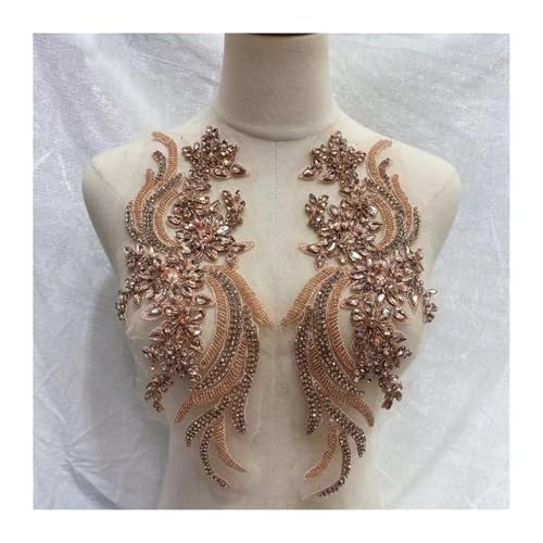 Blumen Zum AufbüGeln Weitere Farben handgefertigte Kristall Strass Applikation Patches Nähen auf Kragen for Hochzeitskleid(Color 04) von GMGQJST