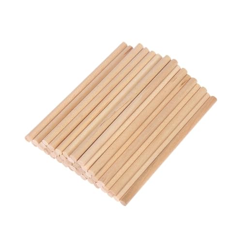 HolzstäBe Zum Basteln 50Pcs Farbe Runde Holz Sticks Hand Material Kreative Holz DIY Handwerk(Original wood 10cm) von GMGQJST
