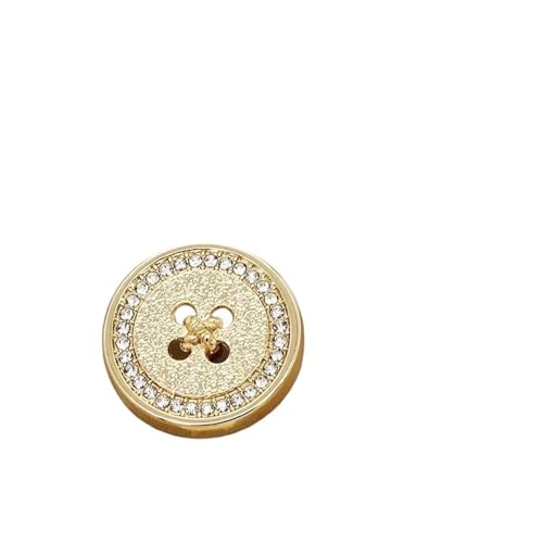 Knopf Mit Strass 10 Stück Kreative Schaftknöpfe Modische diamantbesetzte Metallschaftknöpfe Knöpfe Bekleidungszubehör(Gold,23MM) von GMGQJST