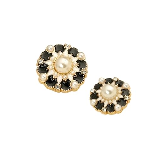Knopf Mit Strass 6 stücke 18/23mm Blume Luxus Knöpfe for Kleidung Frauen Mantel Strass Perle Knöpfe Auf Pullover Nähzubehör(Purple,23mm-6pcs) von GMGQJST