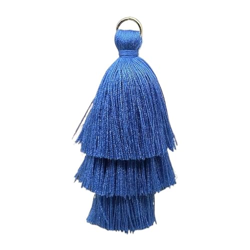 Quasten AnhäNger 5/10 stücke DREI Schichten Quaste Fringe Anhänger DIY Party Hängen Ring Schnüre Quaste Trim Kleidungsstücke Vorhänge Schmuck Decor Quasten Spitze(Blue,10pcs) von GMGQJST