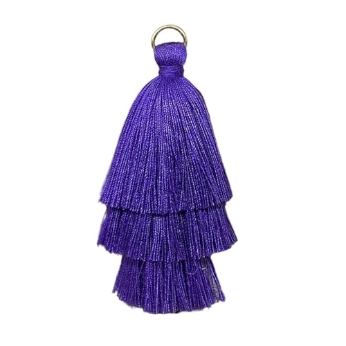 Quasten AnhäNger 5/10 stücke DREI Schichten Quaste Fringe Anhänger DIY Party Hängen Ring Schnüre Quaste Trim Kleidungsstücke Vorhänge Schmuck Decor Quasten Spitze(Dark Purple,5pcs) von GMGQJST