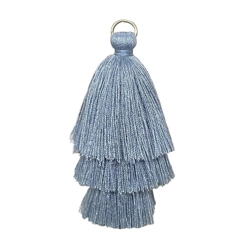 Quasten AnhäNger 5/10 stücke DREI Schichten Quaste Fringe Anhänger DIY Party Hängen Ring Schnüre Quaste Trim Kleidungsstücke Vorhänge Schmuck Decor Quasten Spitze(Gray,5pcs) von GMGQJST