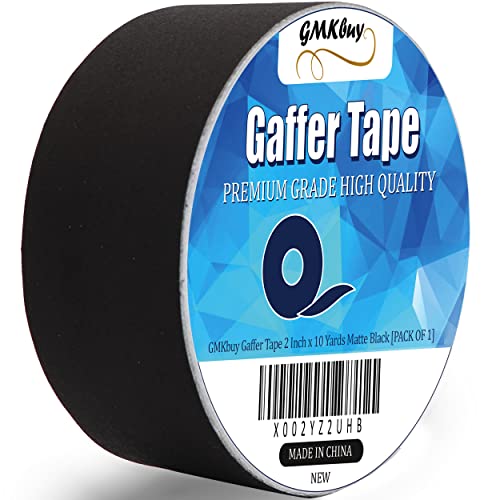 GMKBuy Gaffers Tape Mattes schwarzes Klebeband, 51 cm x 9 m, wasserdicht, nicht reflektierend, hinterlässt keine Rückstände, sehr strapazierfähig, für Zuhause, Büro, Medienindustrie und Filmproduktion GMKBuy Gaffers Tape Mattes schwarzes Klebeband, 51 cm x 9 m, wasserdicht, nicht reflektierend, hinterlässt keine Rückstände, sehr strapazierfähig, für Zuhause, Büro, Medienindustrie und Filmproduktion von GMKbuy
